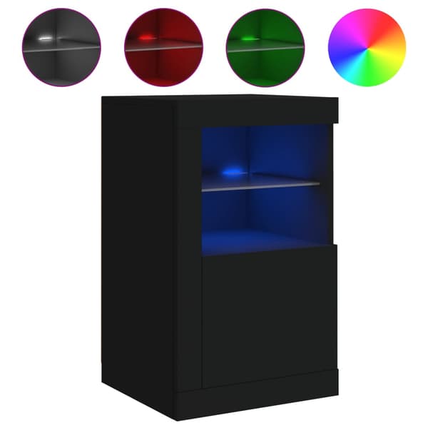 vidaXL LED-skåp, 2 st, svarta, träbaserat material