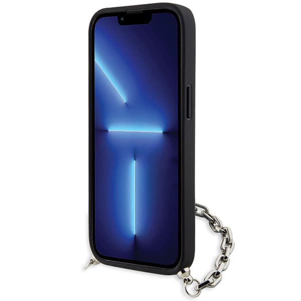 Karl Lagerfeld Saffiano Monogram Chain-etui til iPhone 14, sølv
