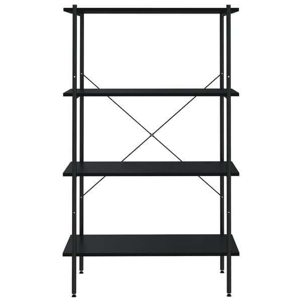 vidaXL 4-lags hylde, sort, 80x40x130 cm