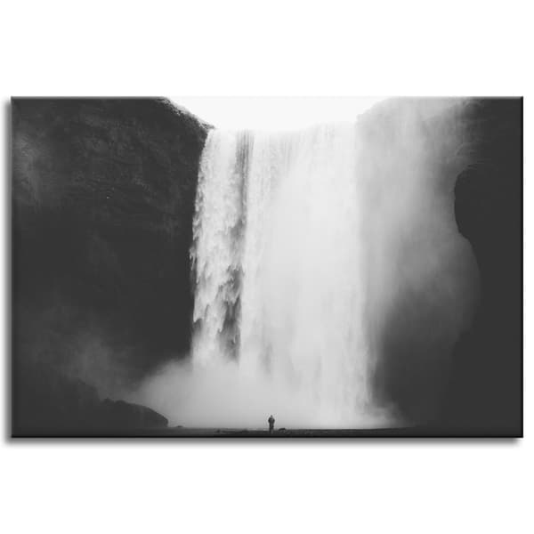 Canvastavla Svartvitt vattenfall 60x40 cm