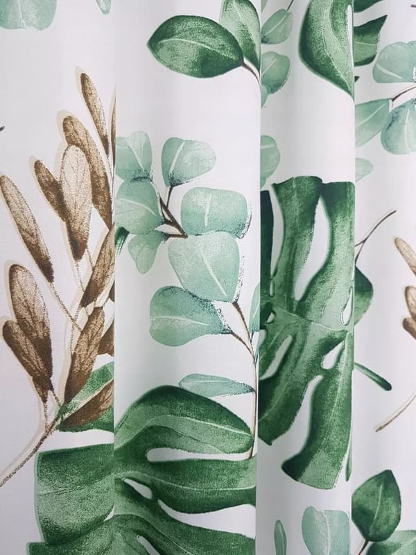 Verho muodikkaalla monstera-kuviolla