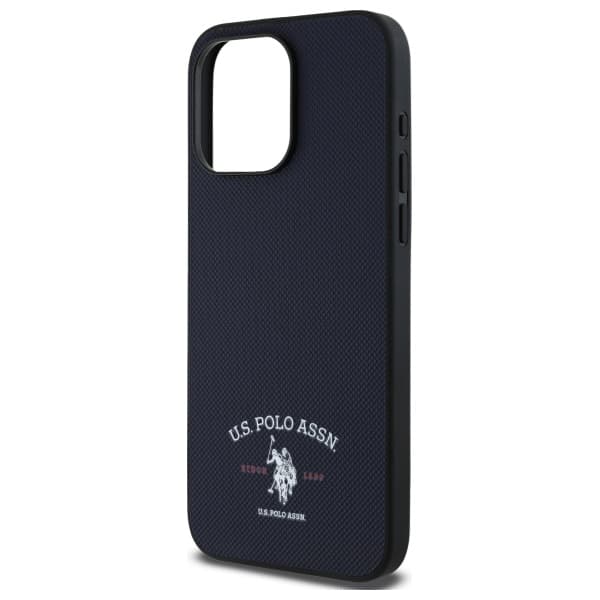 US Polo Printed DH Logo Cover til iPhone 15 Pro Max, Marineblå