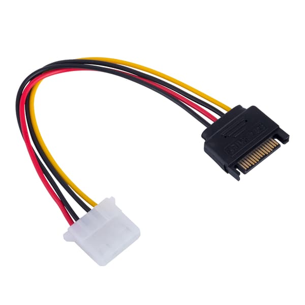SATA Molex Akyga AK-CA-11 Kaapeli HDD SSD Uros-naaras Virtakaapeli 15cm
