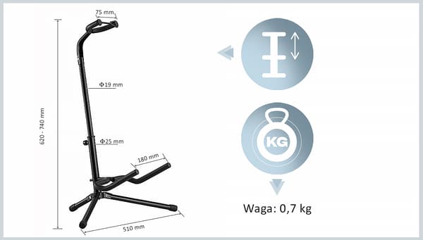 MusicMate MM-A45 Adagio Guitarstativ