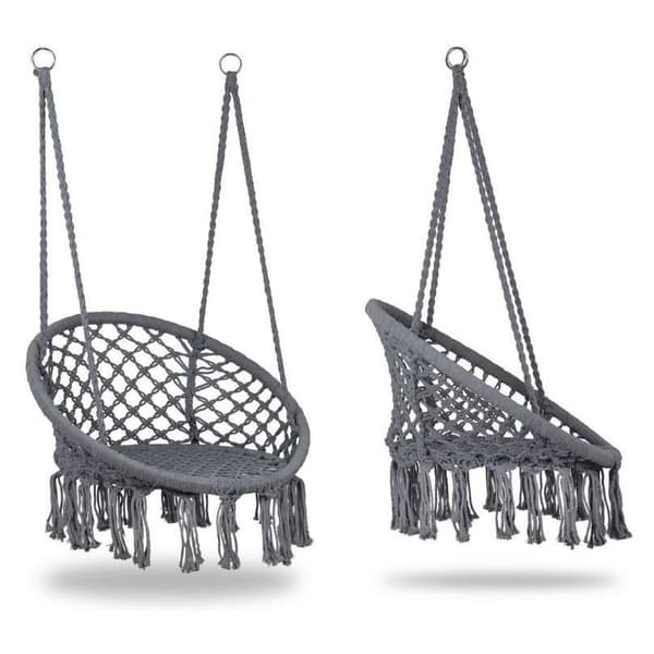 Stork's Nest gyngestol i haven, Boho, 120 cm - grå