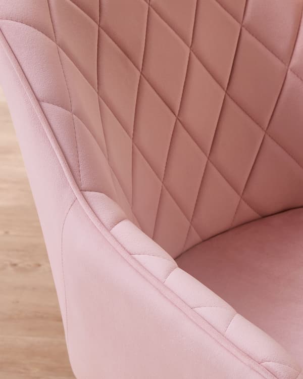 Lyserød velour spisebordsstol