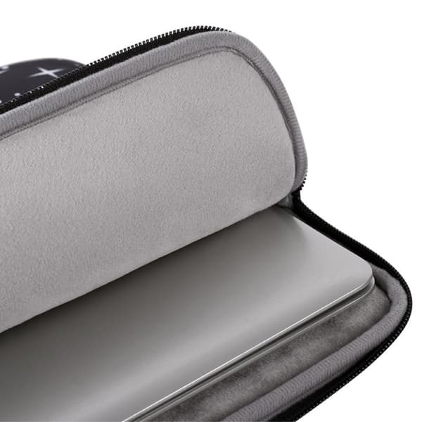 13" laptop-taske med stjernehimmeldesign - sort