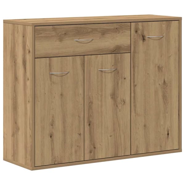 vidaXL håndlavet kommode i egetræ 88x30x70 cm limet træ