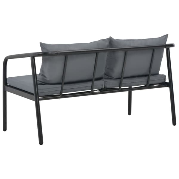 vidaXL 2-sits trädgårdssoffa med kuddar, aluminium, grå