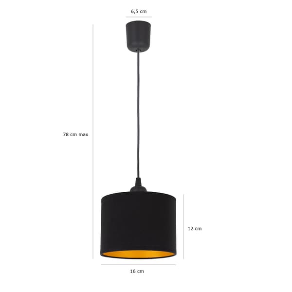 Tornado AM1Z lampe sort-guld