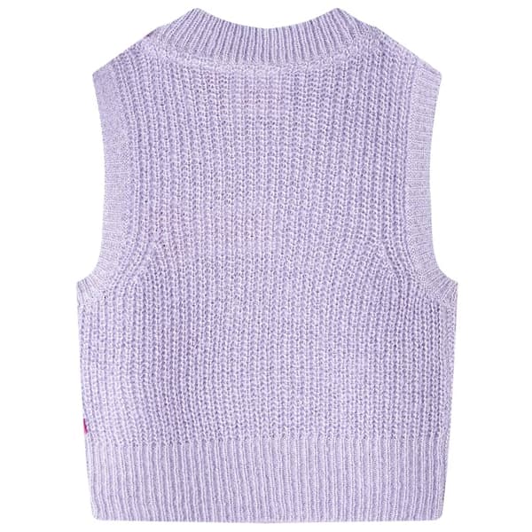 Børne strikket sweatervest, lys lilla, 92