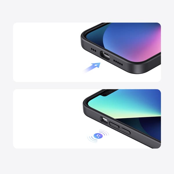 Flexibelt silikonfodral för iPhone 14 Plus Skyddsskal svart