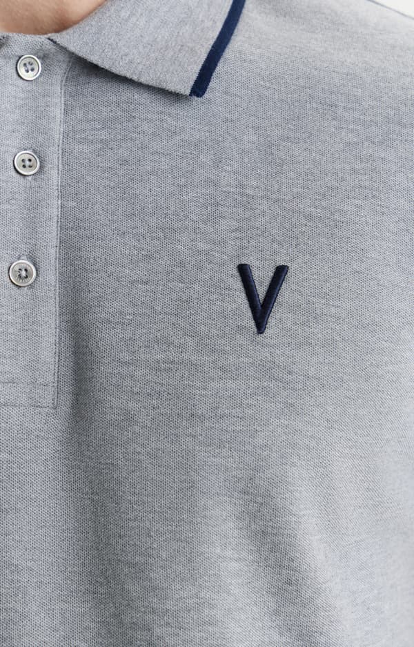 Ensfarvet polo L