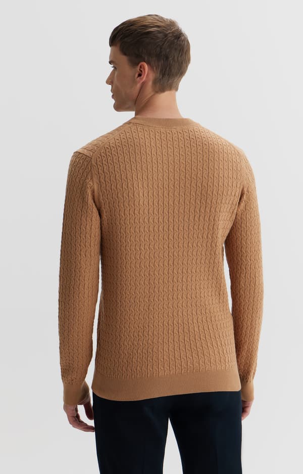Kabelstrikket sweater XXL