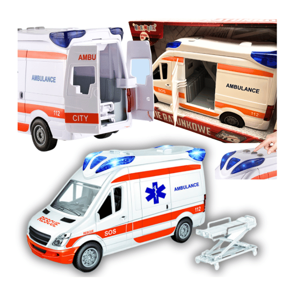 AMBULANCE MED BÅRER - LYS, LYD