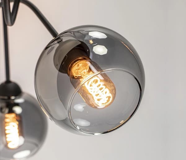 Loftlampe 4xE27 RING SORT/SØLV
