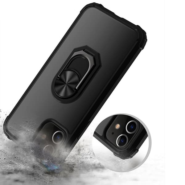 Hybrid Ring-cover til iPhone 12 Pro Max, Sort