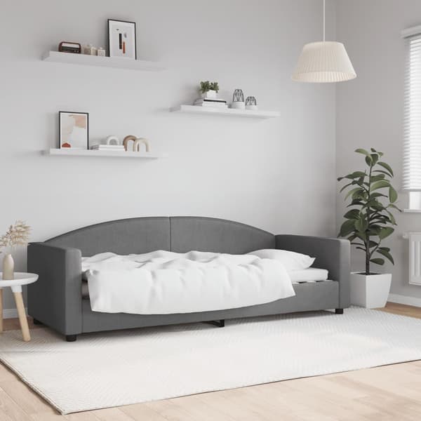 vidaXL Bäddsoffa mörkgrå 80x200 cm tygklädd