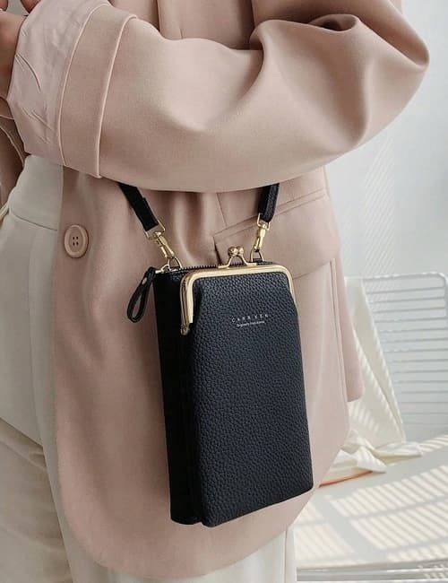 Mini clutch skuldertaske til kvinder, sort Baellerry