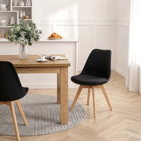 NEVEL Sort Skandinavisk Polstret Spisestol