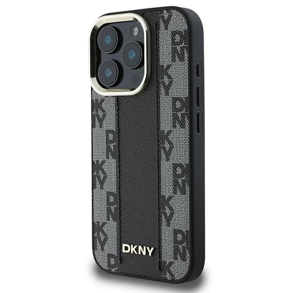 DKNY Magsafe-etui med ternet mønster til iPhone 16 Pro Max, sort