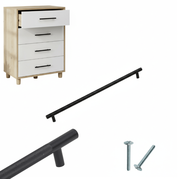 Møbelgreb ALUDEM 160 SORT MAT stilfuld moderne AKS