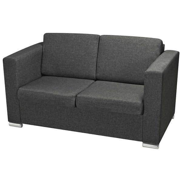 vidaXL 2-sits klädd soffa mörkgrå