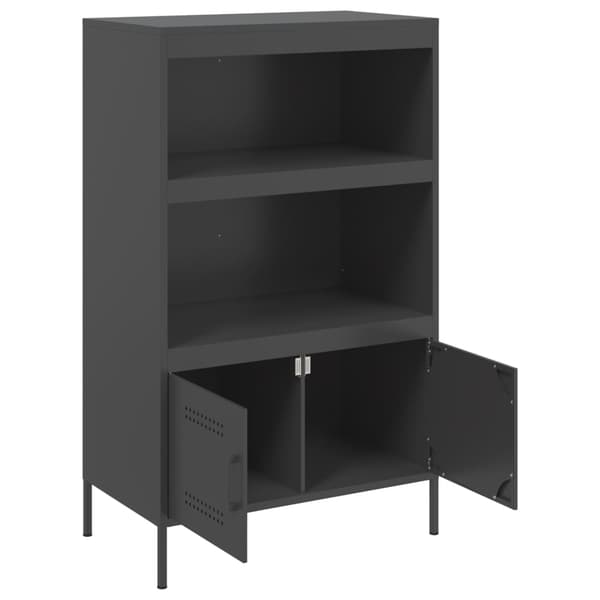 vidaXL skab, sort, 68x39x113 cm, stål