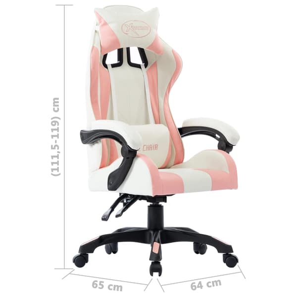 vidaXL Gamingstol, rosa, konstläder