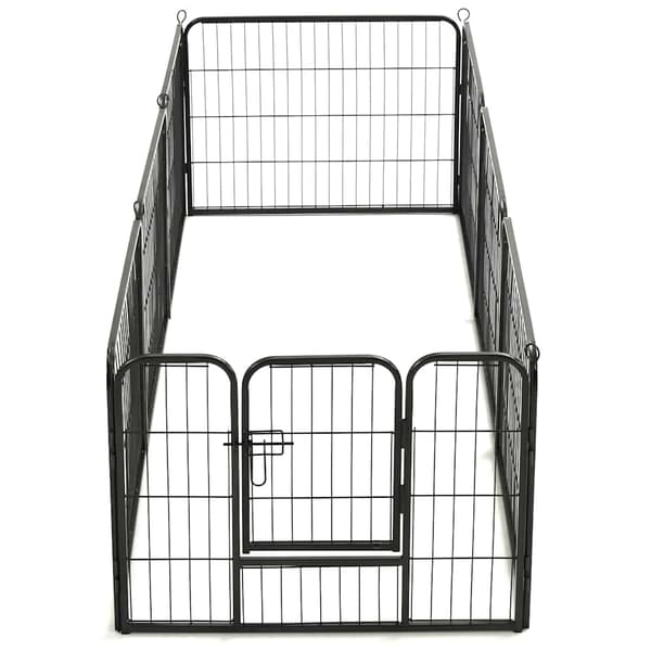 vidaXL hundebur 8 paneler stål sort 60 x 80 cm