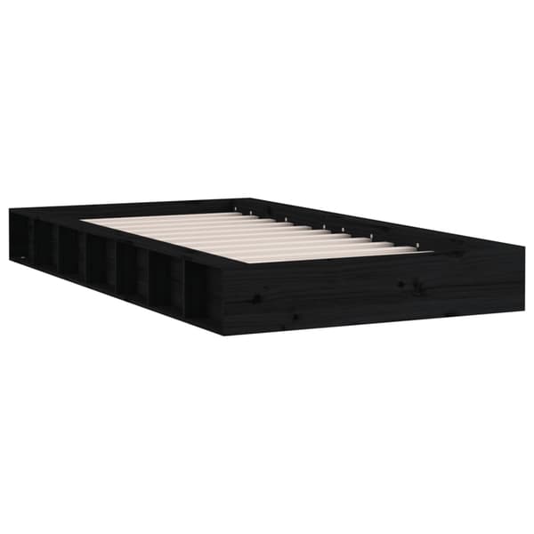 vidaXL sengestel sort 75x190 cm massivt træ