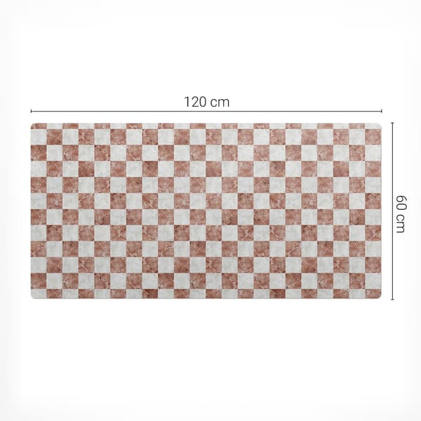 Bordmåtte med et moderne marmor-skakbrætprint 120x60 cm
