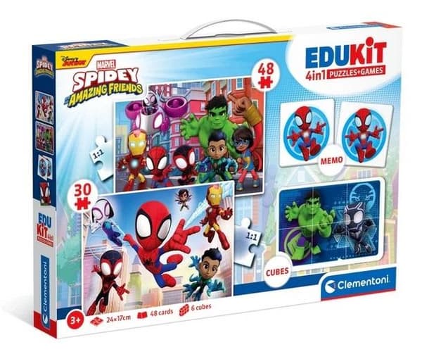 Puslespil 48 + 36 + Memo + 6 Edukit Spidey-klodser