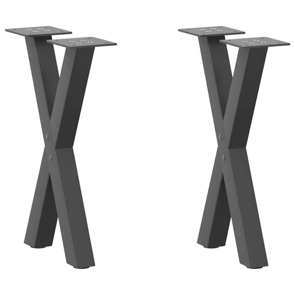 vidaXL sofabordsben, 2 stk., antracit, 28x(42-43) cm, stål