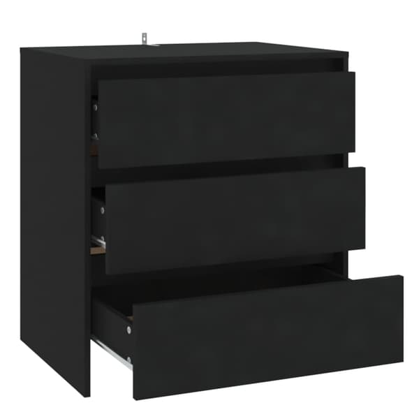 vidaXL kommode, sort, 70x41x75 cm, træbaseret materiale