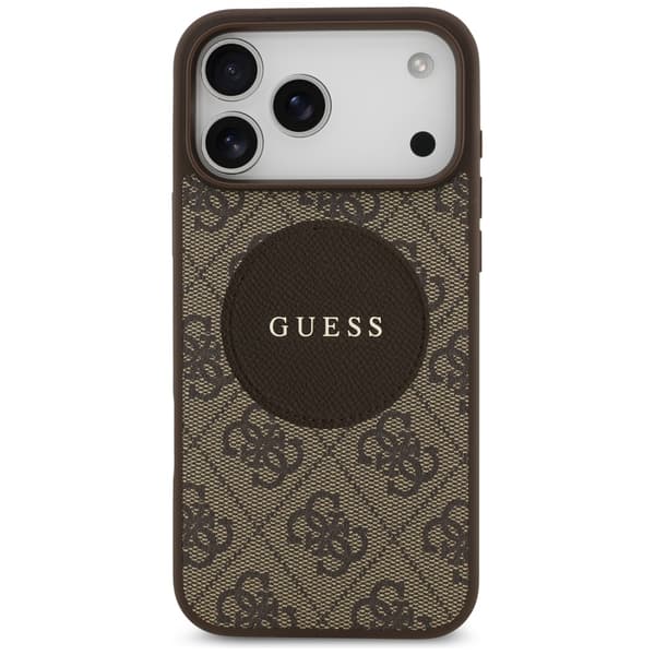 Guess 4G Circle Classic Logo MagSafe-etui til iPhone 17 Pro Max brunt