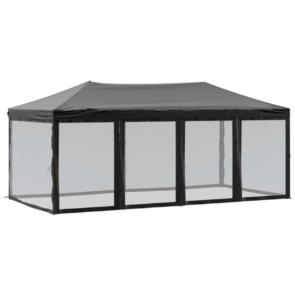 vidaXL foldbart festtelt med sider sort 3x6 m