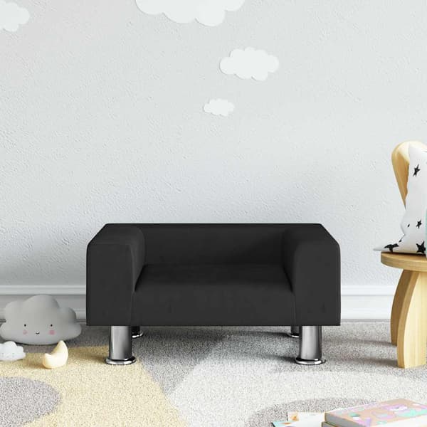 vidaXL børnesofa, sort, 50x40x26,5 cm, fløjl