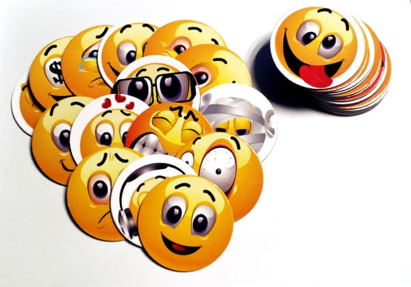 Magneter - runde pap-emoticons/smileys