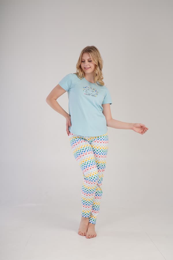 Dampyjamas i bomull, kortärmad, XL, Vienetta