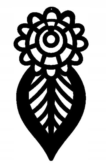 LEAF vedhæng, gennembrudt dekoration, sort, 40x20