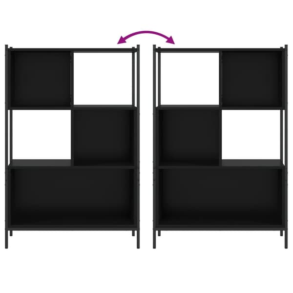 vidaXL hylde, sort, 72x28x109 cm, træbaseret materiale