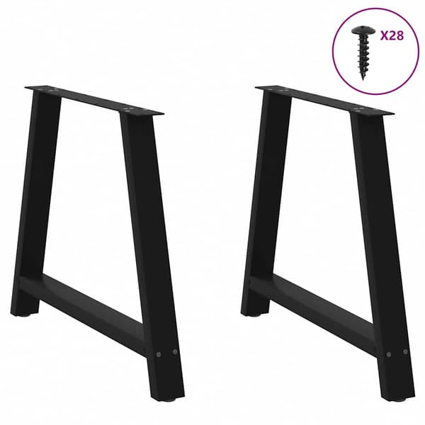 vidaXL sofabordsben, 2 stk., sort, 90x(72-73) cm, stål