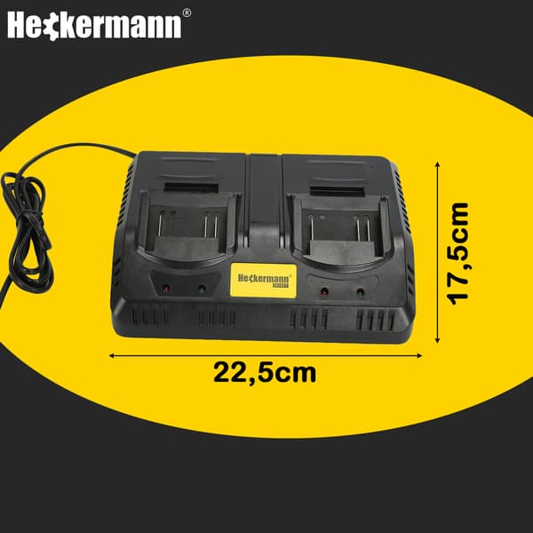 Heckermann Select 20V 2.2A AVC20-22x2 Dubbelladdare