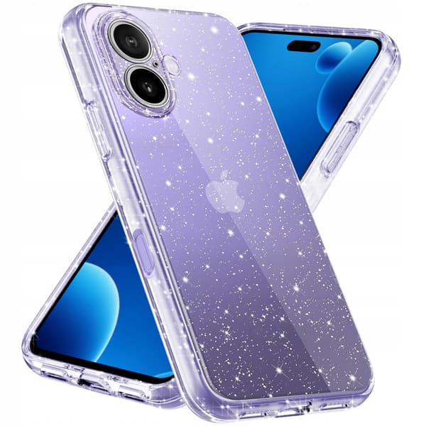 Etui til iPhone 17 KLAR GLITTER SKINNER 2MM + 9H GLAS