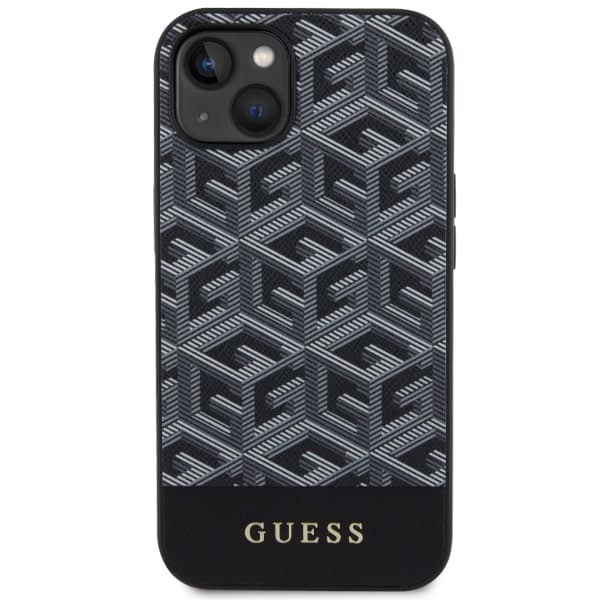 Guess GCube Stripes MagSafe-etui til iPhone 14, sort