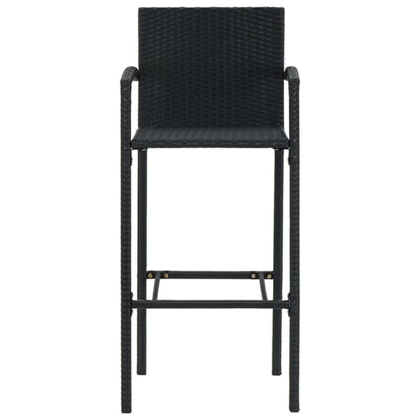 vidaXL barstole, sæt med 4, sort, PE-rattan