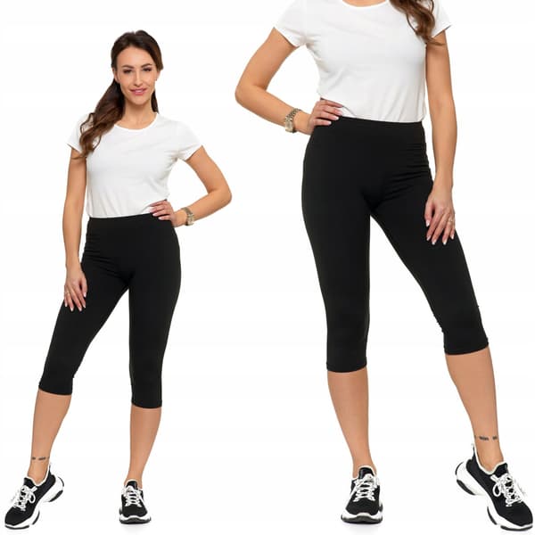 Moraj damesportleggings 3/4 Classic Fit Peach Touch sort S/M