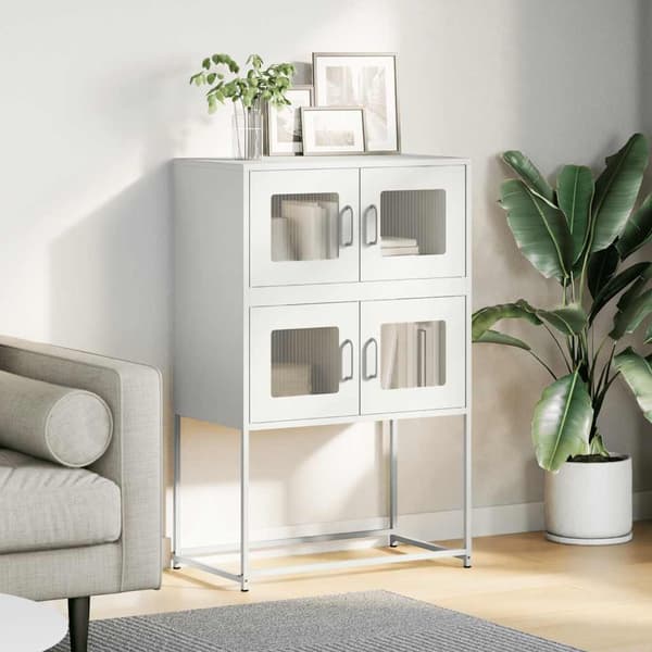 vidaXL kommode hvid 68x39x107 cm stål