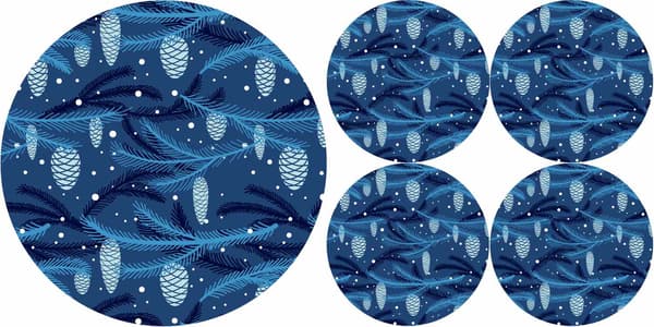 Set med runda bordsunderlägg 1+4 - CONE